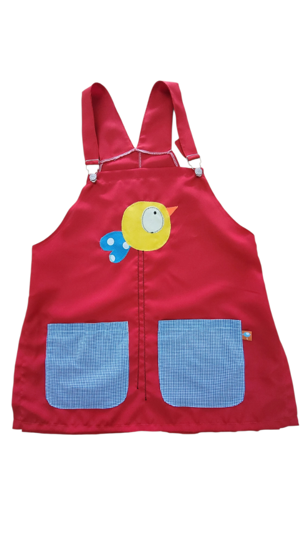 Producto - Pollito rojo y cuadrillé jardinero