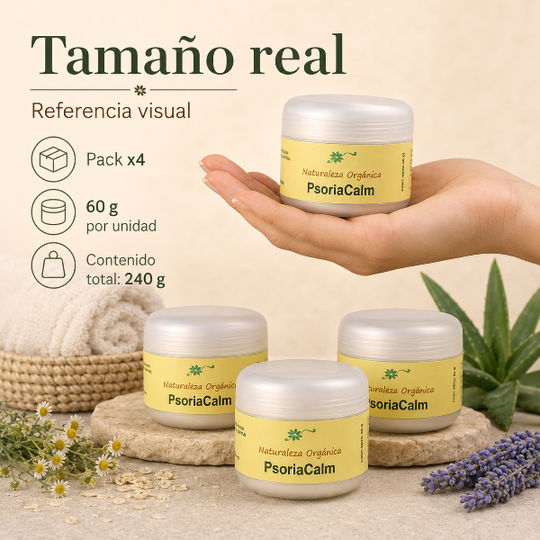 Producto - Pack 4 Cremas para Psoriasis PsoriaCalm - Tratamiento Natural Hidratante 240 g - 4