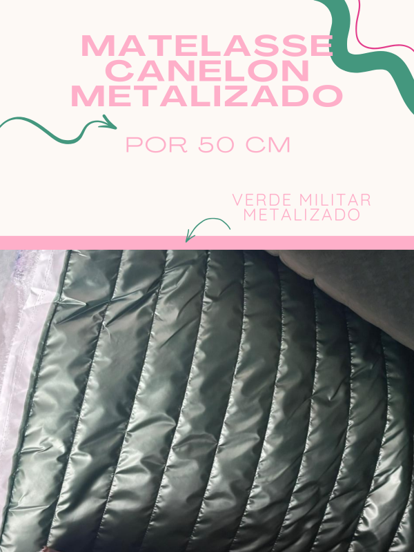 Producto - CANELON METALIZADO - VERDE MILITAR X 50 CM