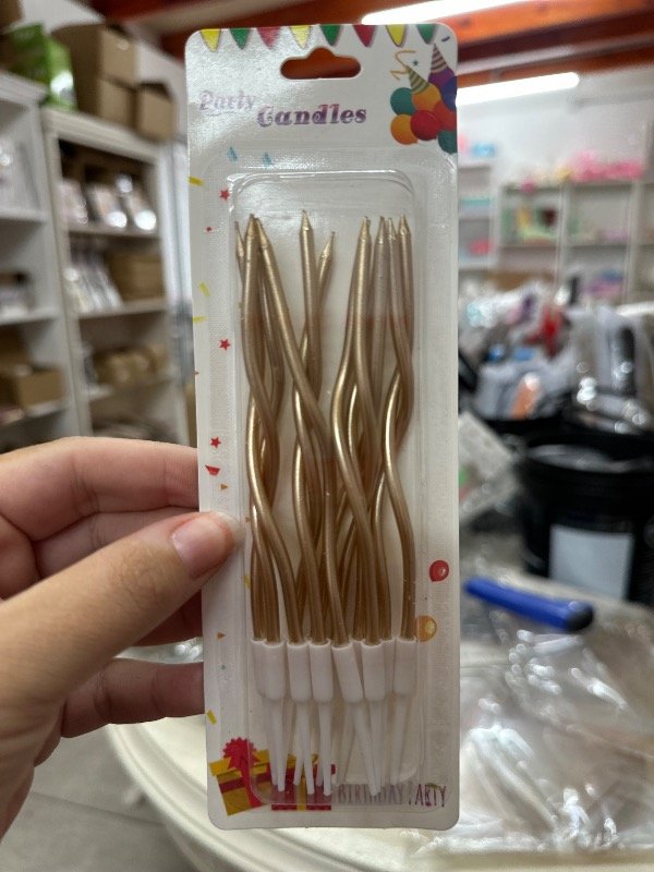 Producto - VELA CON ONDAS CHAMPAGNE X 12