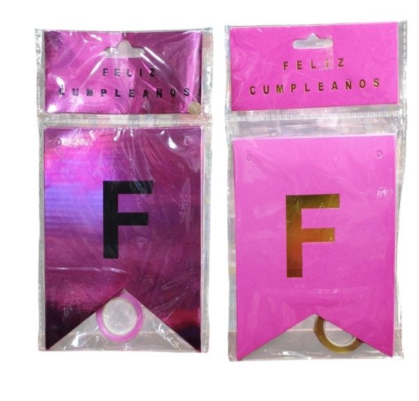 Producto - BANDERIN FELIZ CUMPLEAÑOS FLUO Y METALIZADO