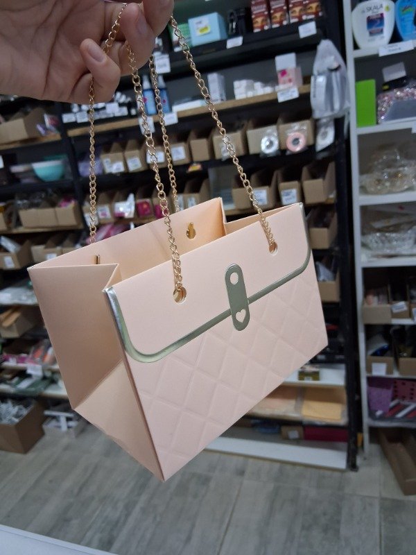 Producto - Bolsa  rosa cartera con cadena 10x15