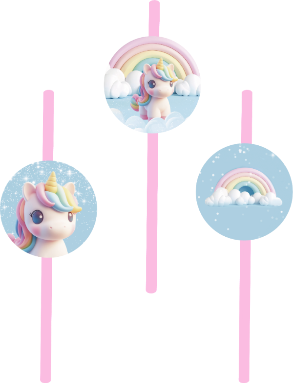 Producto - SORBETES UNICORNIO PASTEL X 10