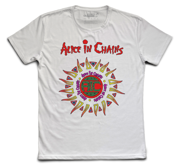 Producto - Alice in Chains - Logo Vintage 90s Multicolor - Remera Blanca