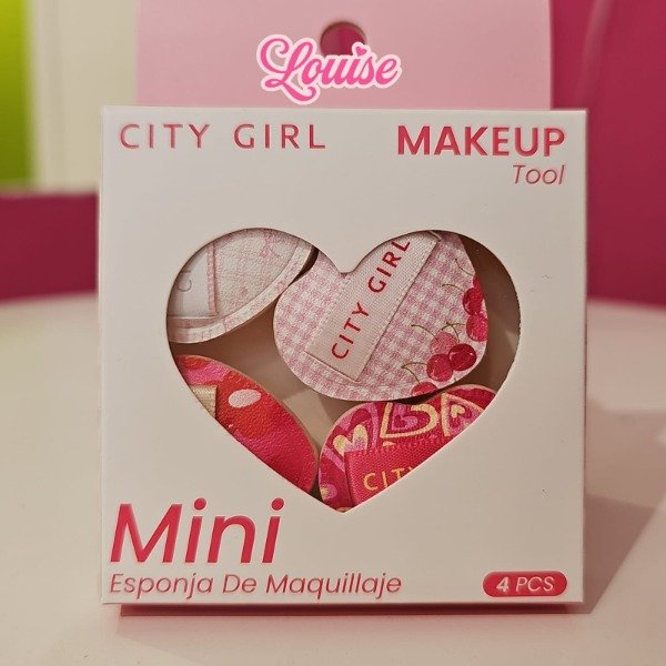 Producto - Esponja de maquillaje mini corazones x4 - city girl