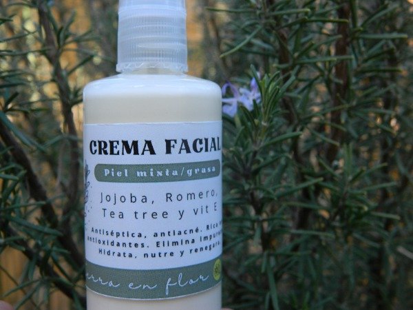 Producto - Crema facial piel mixta/grasa - Jojoba, Romero y Tea tree + Vit E
