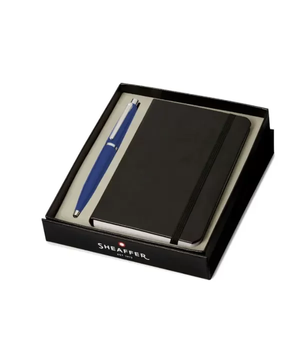 Producto - Set de Bolígrafo y Libreta Sheaffer VFM - Azul Neón con Detalles Cromados