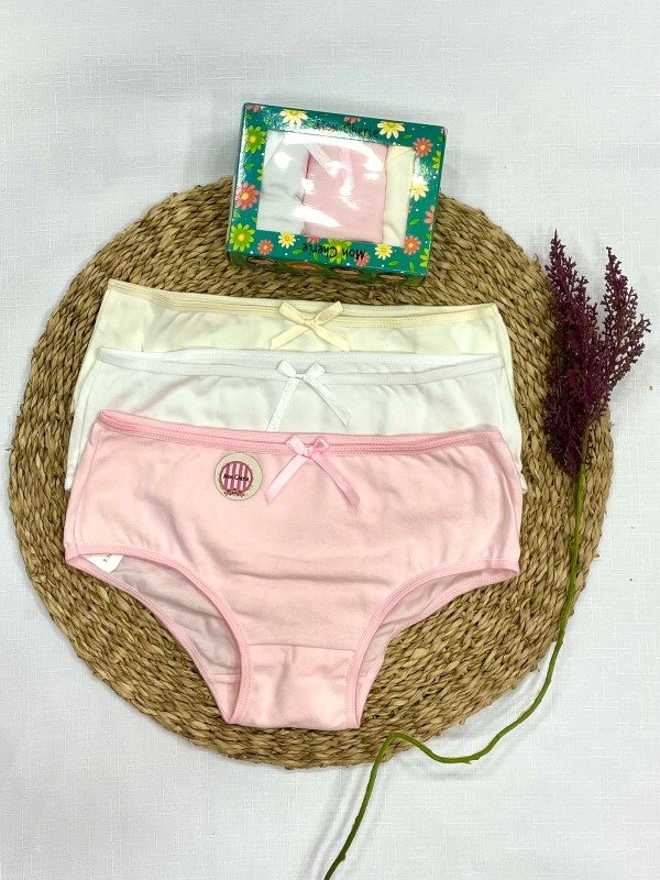 Producto - Art 1407 Pack X3 Bombacha de Algodón Lisa de Niña