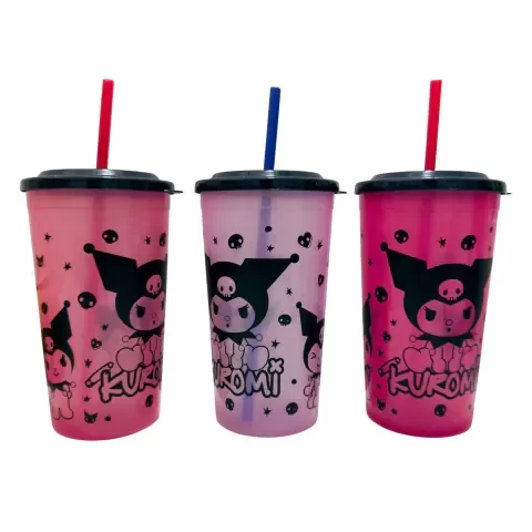 Producto - VASO CON TAPA Y SORBETE KUROMI