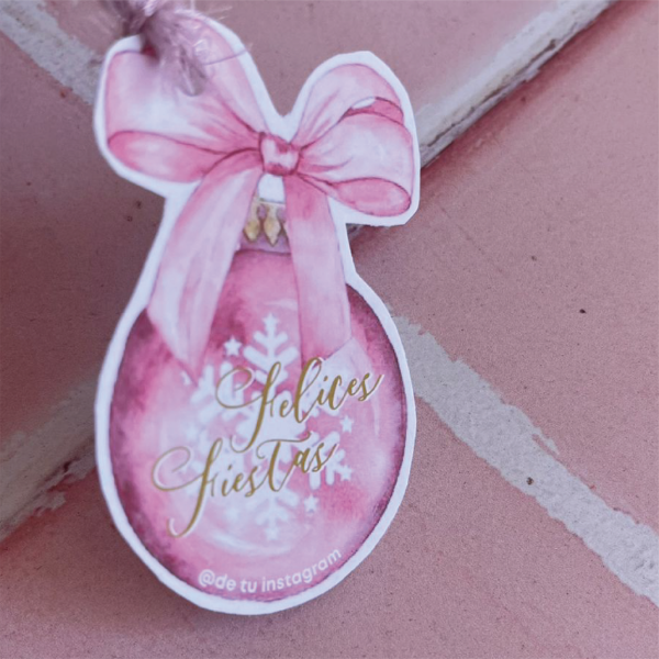 Producto - Tags esfera con moño