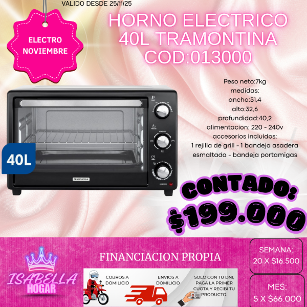 Producto - HORNO ELÉCTRICO 40L TRAMONTINA COD:013000