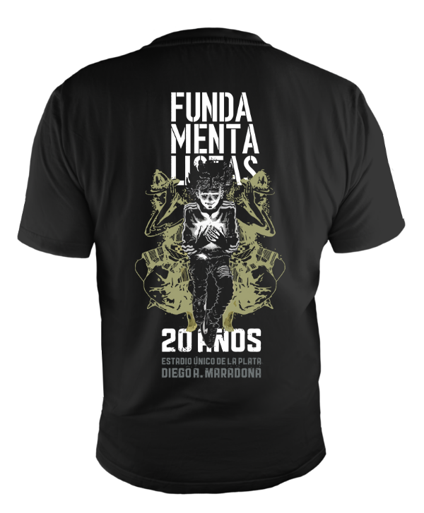 Producto - Remera Los Fundamentalistas Fecha La Plata - TALLE XXL (Estampa espalda)