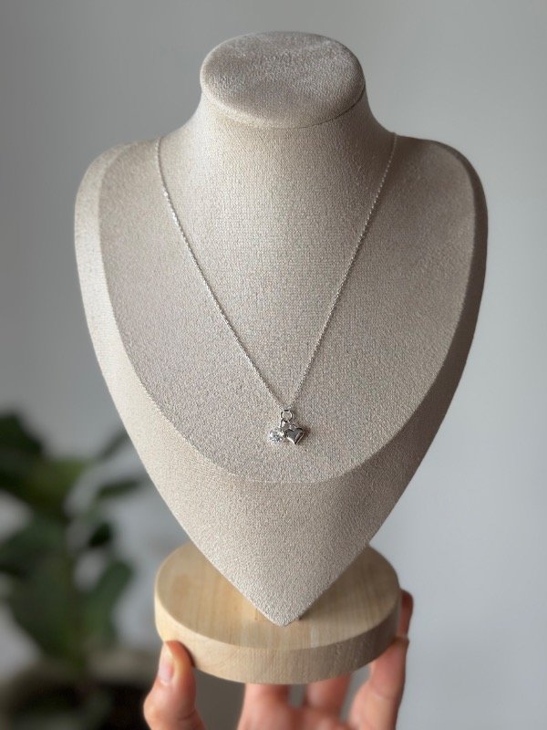 Producto - Cadena con dije corazón y punto de luz 42+3 cm - 0