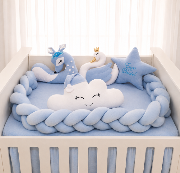 Producto - Set de Chichoneras para Cuna Plush - Bambino (Celeste) - 1