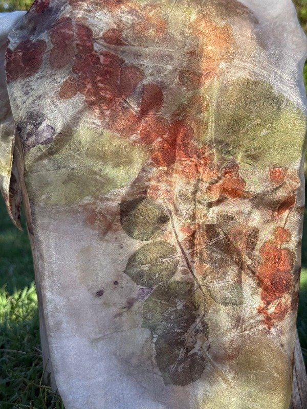 Producto - Pañuelo ECOPRINT Seda Natural TIERRA