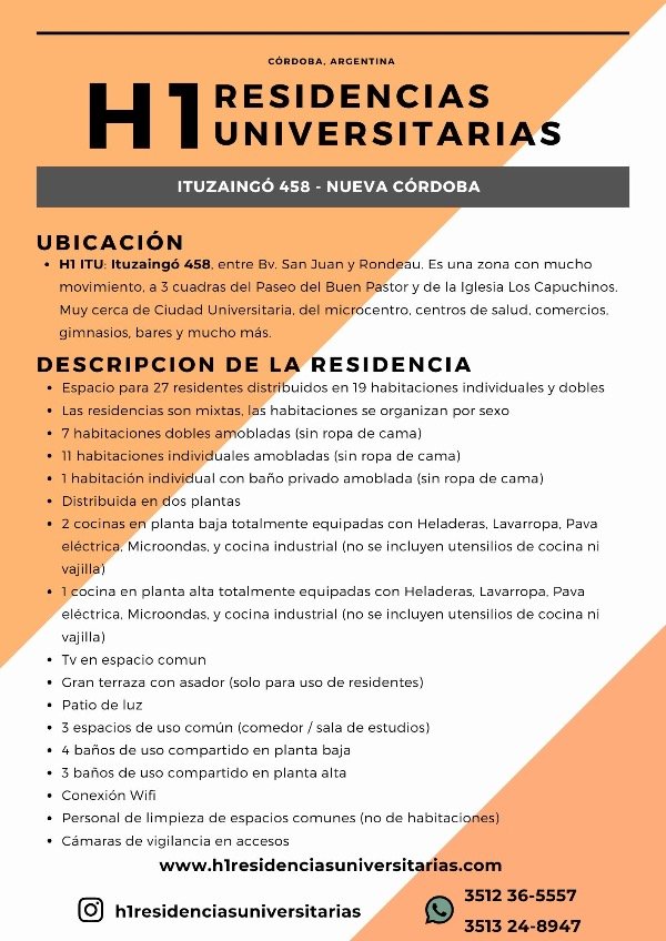 Producto - INFORMACION DE LA RESI ITU - ITUZAINGO 458 - NUEVA CORDOBA