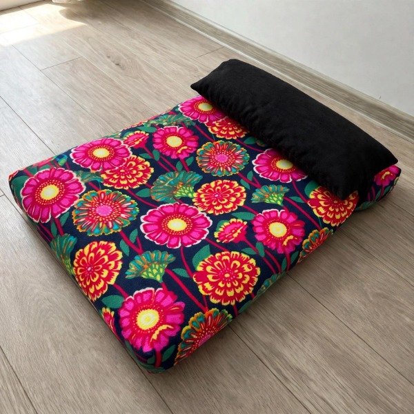 Producto - Colchonetas Rectangular con Almohadon Flores fucsias - 1