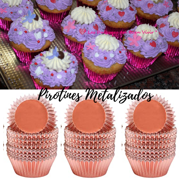 Producto - PIROTIN  METALIZADO ROSA  x 10 unidades PARA CUPCAKES