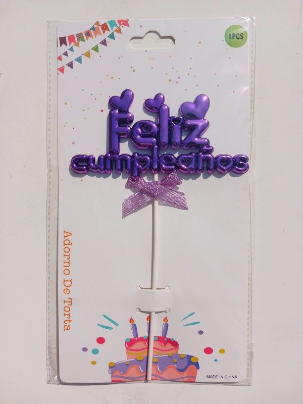 Producto - Cake Topper Acrílico "FC" Metalizado M04