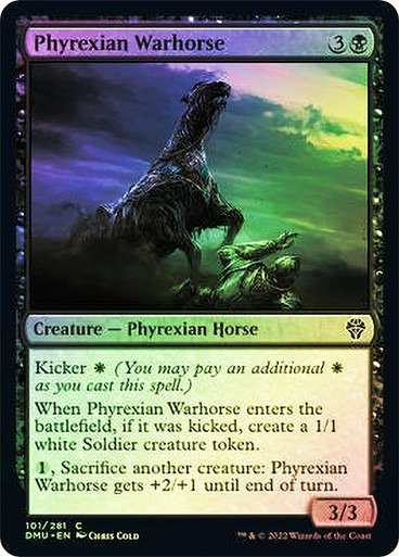 Producto - Phyrexian Warhorse Foil  Dominaria United