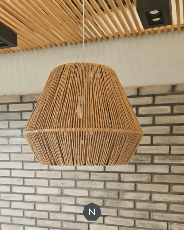 Producto - Lámpara colgante diamante - Hilo papel kraft