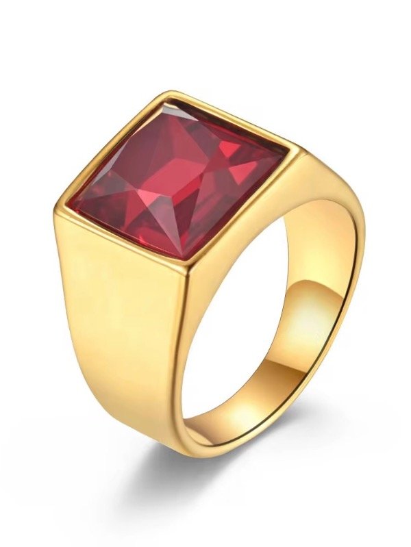 Producto - ANILLO PIEDRA ROJO ORO