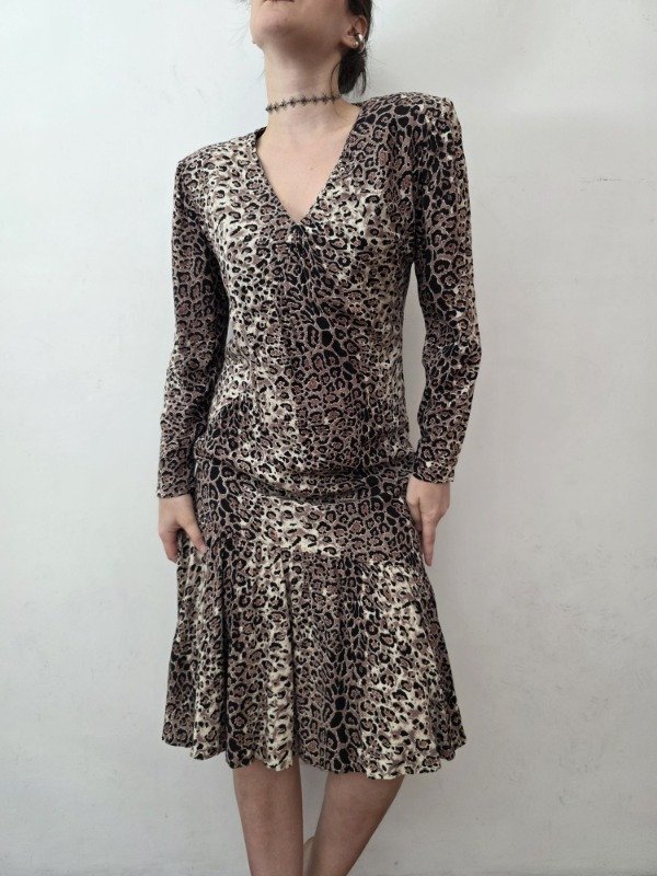 Vestido print marrón — imagen 4