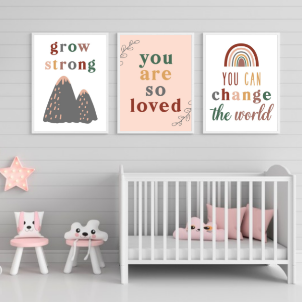 Producto - Set de 9 Laminas infantiles Boho - Imagenes imprimibles - LAM-K03
