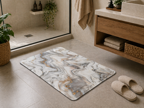 Producto - Alfombra Antideslizante Cuadrada Diseño Mármol