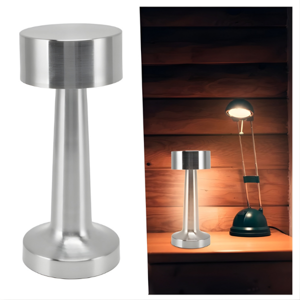 Producto - Velador Tactil Torre Plateado