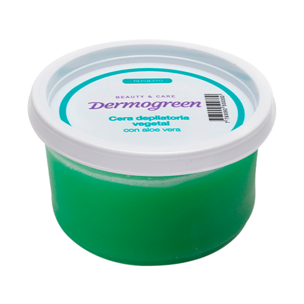 Producto - DERMOGREEN CERA DEPILATORIA C/ALOE 150G REP. POTE