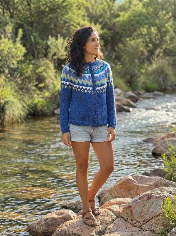 Producto - Saco base azul en hilo de algodón