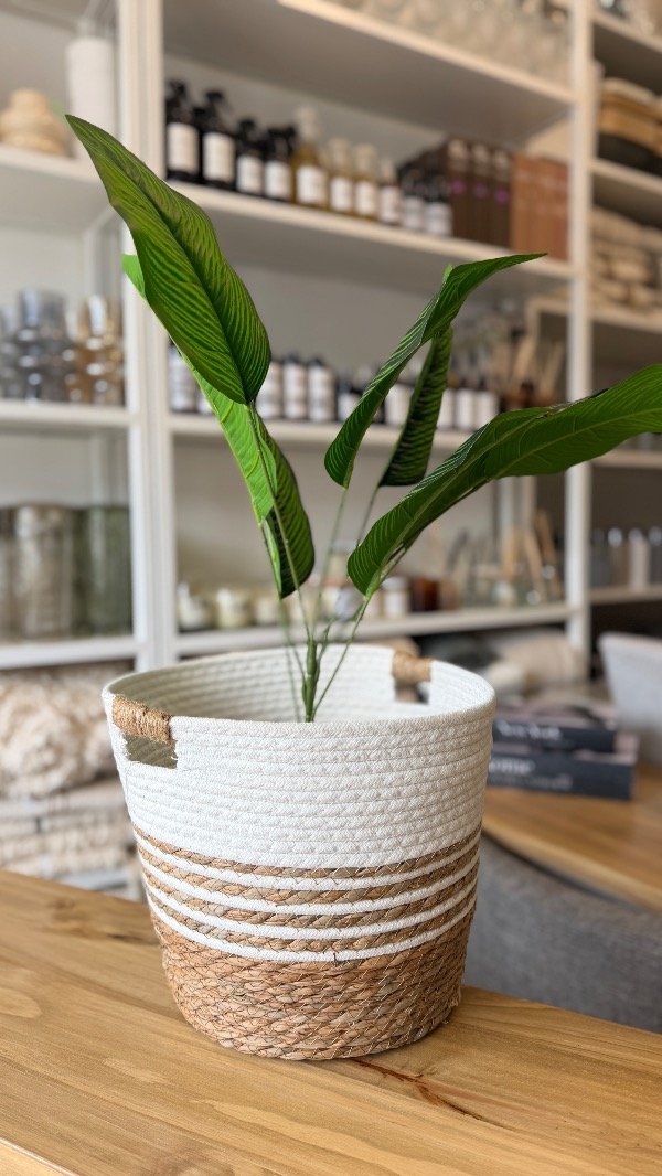 Producto - Yute Rayas Blanco Grande