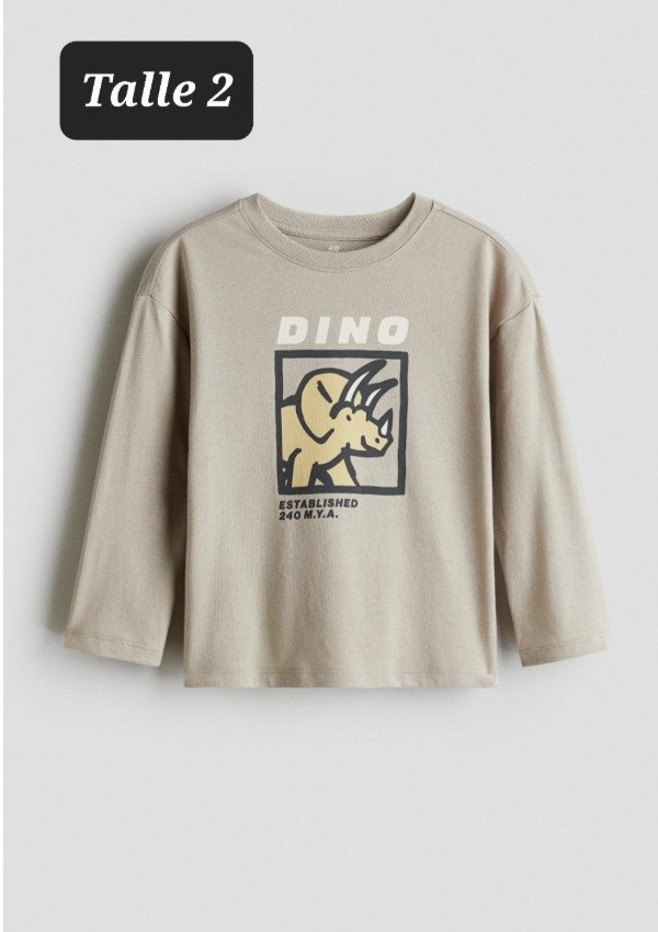 Producto - Remera manga larga HyM talle 2 dino