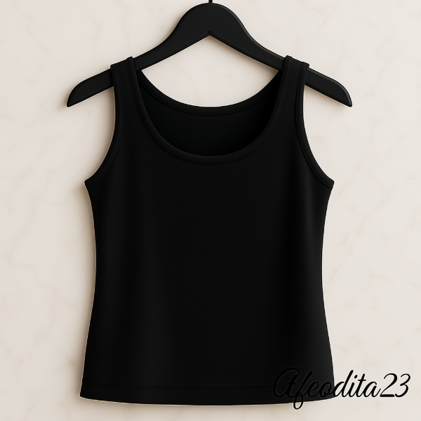 Producto - Musculosa Básica Negra de Algodón