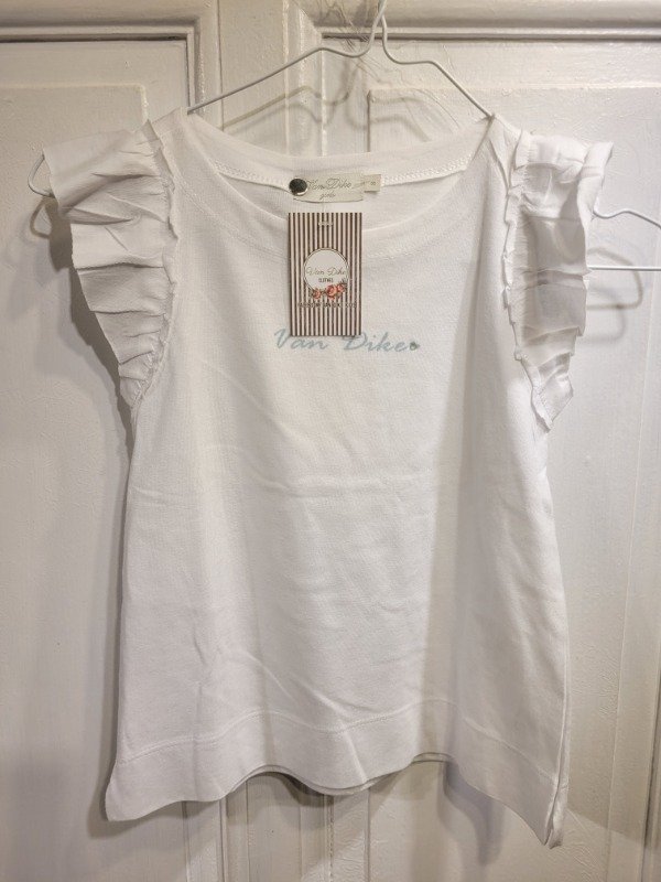 Producto - Musculosa VAN DIKE volados verde Nueva Con etiqueta Talle 6 años - PRECIO: 18X