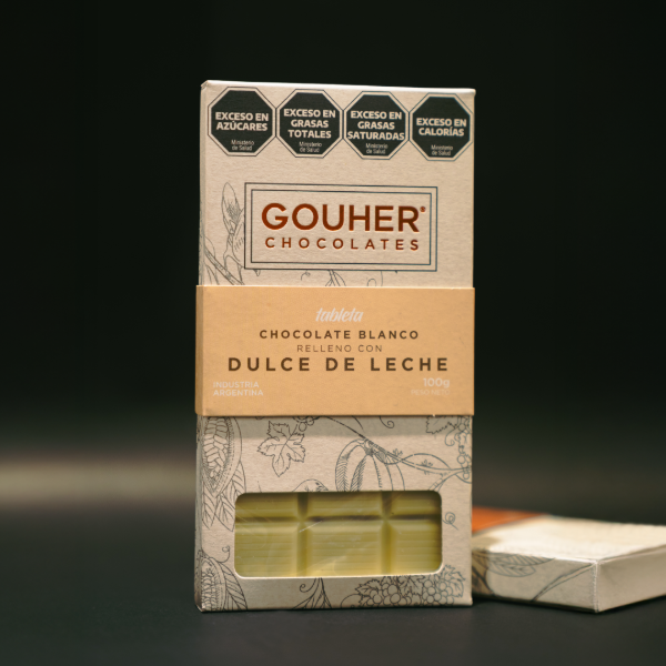 Producto - Tableta de chocolate blanco rellena con dulce de leche