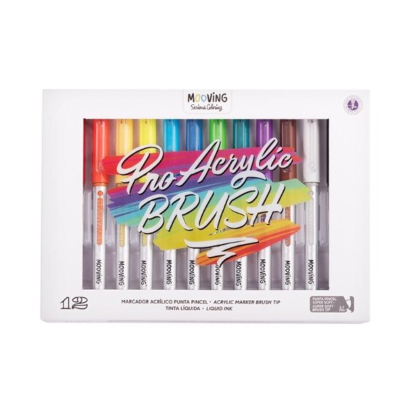 Producto - Marcadores COLORING ACRILICOS PUNTA PINCEL x12