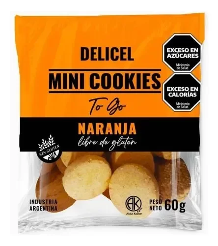 Producto - mini cookies naranja delicel 60gr