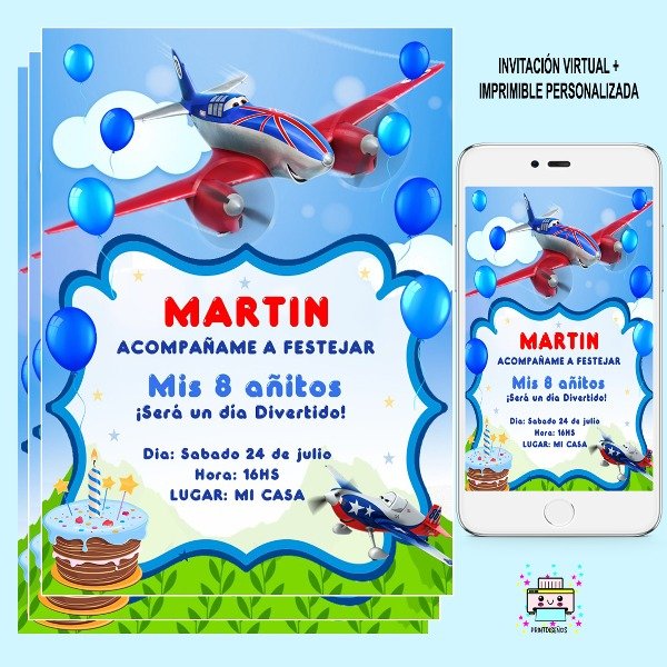 Producto - Tarjeta Invitación digital Avioncito