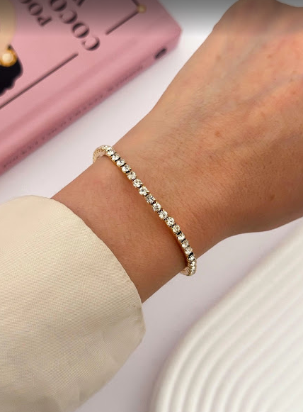 Producto - Pulsera elástica  dorada 738