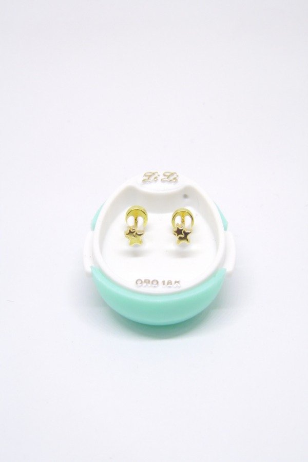 Producto - Aritos Abridores estrellita doble oro 18k