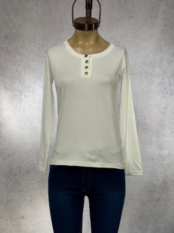 Producto - REMERA TIFANY  BLANCA ALGODON SOFT BOTONES