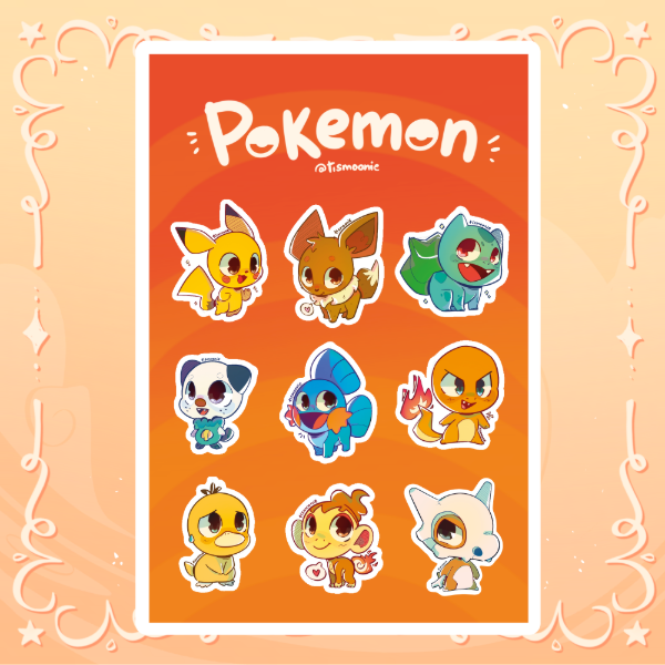 Producto - [Plancha de Stickers] Pokemon