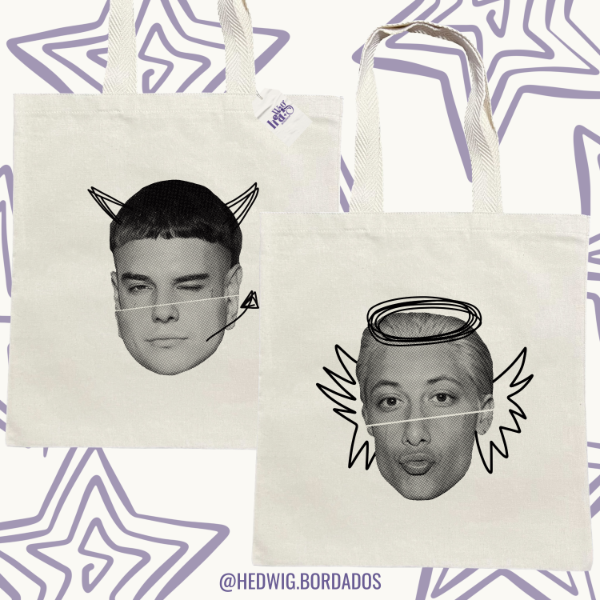 Producto - TOTE BAG Diablo y Angel CA7RIEL Y PACO (doble estampa) - DTF