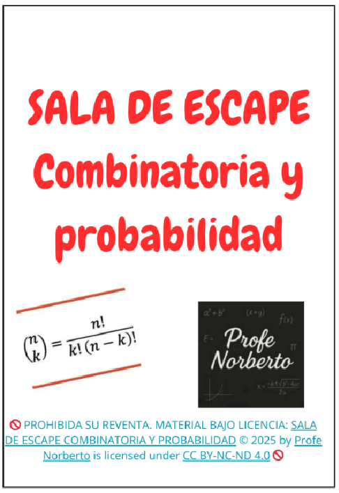 Producto - SALA DE ESCAPE OPERACIÓN COMBINATORIA Y AZAR