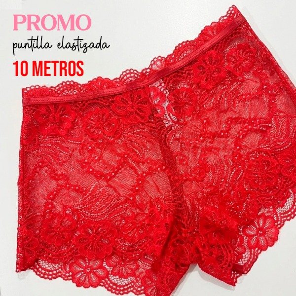Producto - PROMO 10 METROS - Puntilla elastizada Roja