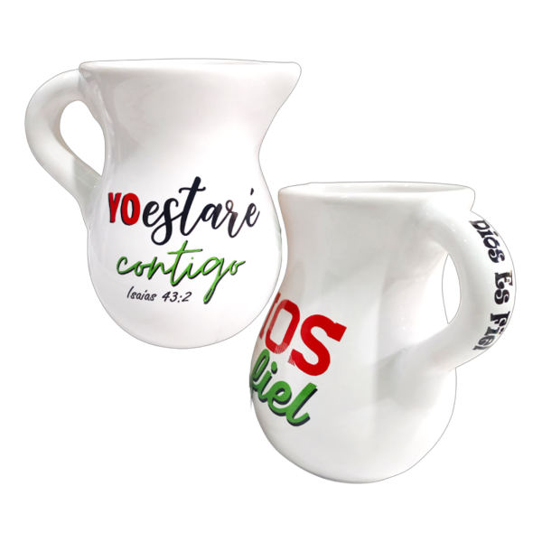Producto - PROMO Lechera De Ceramica Con Texto Color PACK X4 UNIDADES