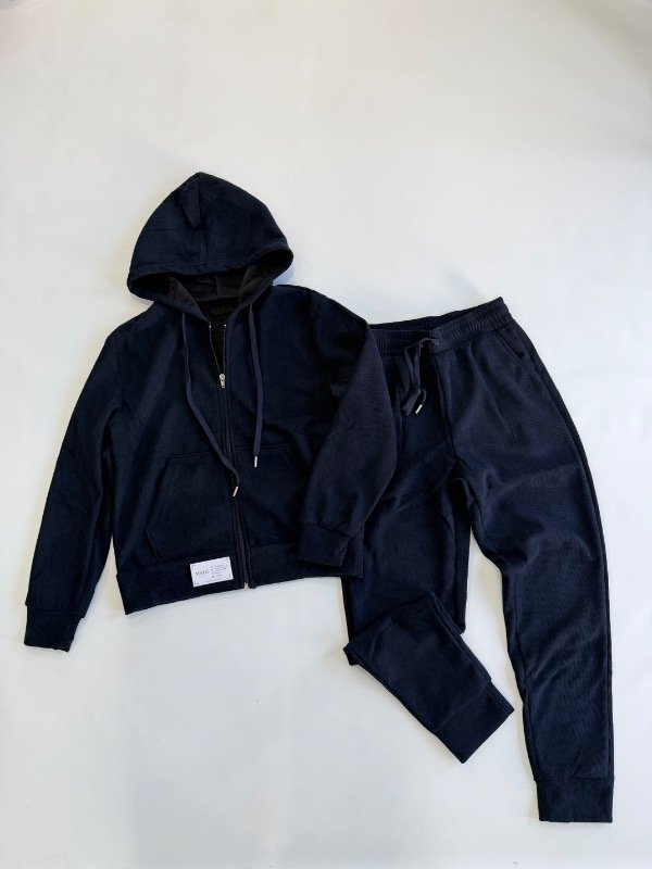 Producto - Conjunto de corderoy azul marino frisado