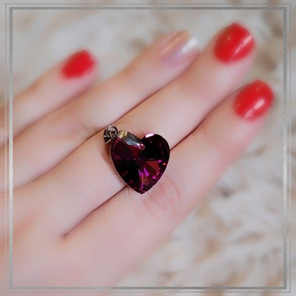 Producto - Dije corazon cristal (fucsia)
